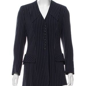 MOSCHINO COUTURE STRUCTURED PINSTRIPE BLAZER